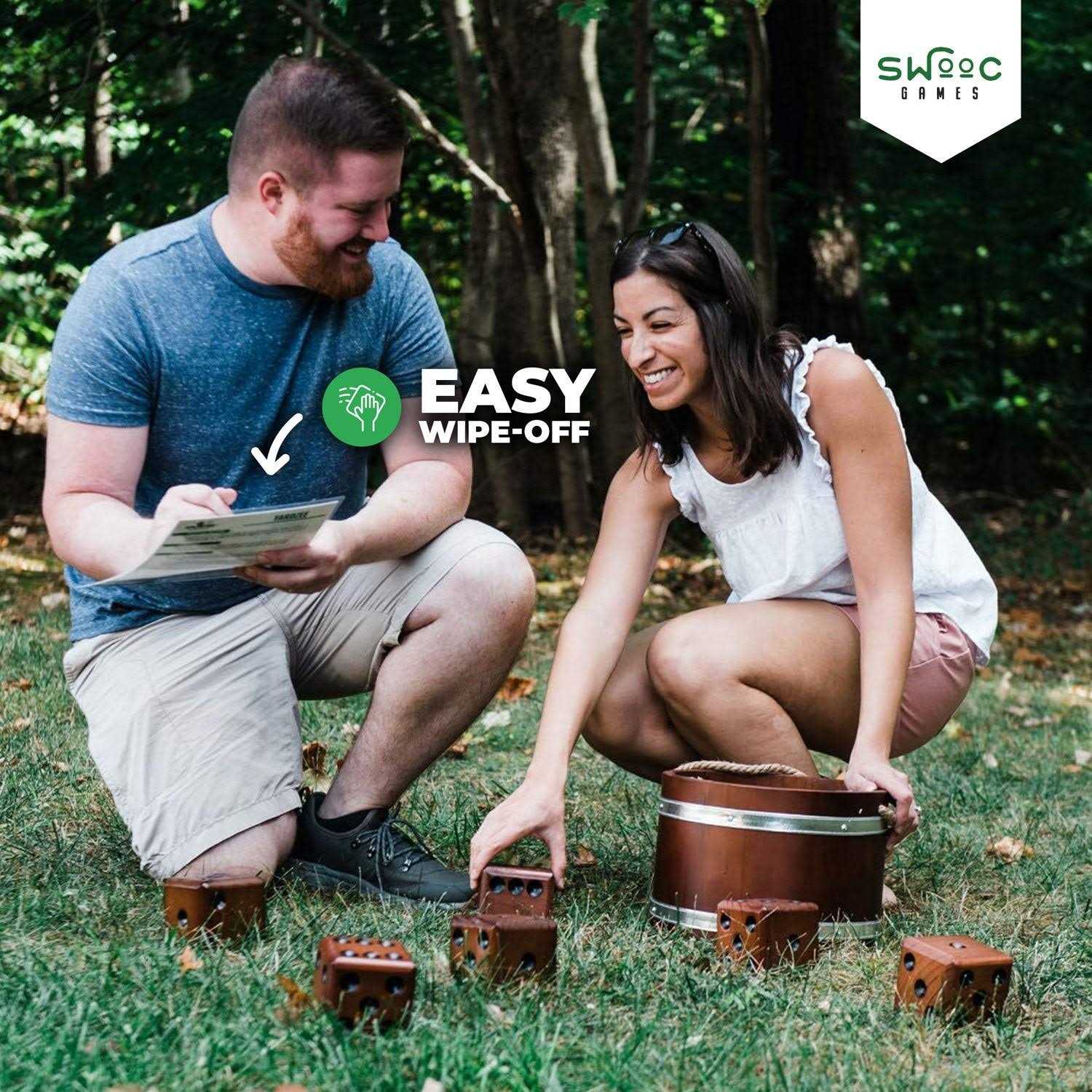 SWOOC Games 5 Big Laminated Yardzee & Farkle Score Cards with Rules - Image 3