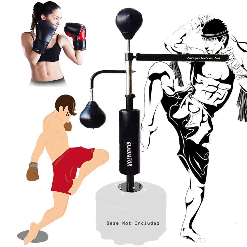 Multifunctional Boxing Gym Equipment,360 Spinning Bar with Dual Punching Balls,Training Reaction/Speed/Coordination,Relieve Stress,for Kids and