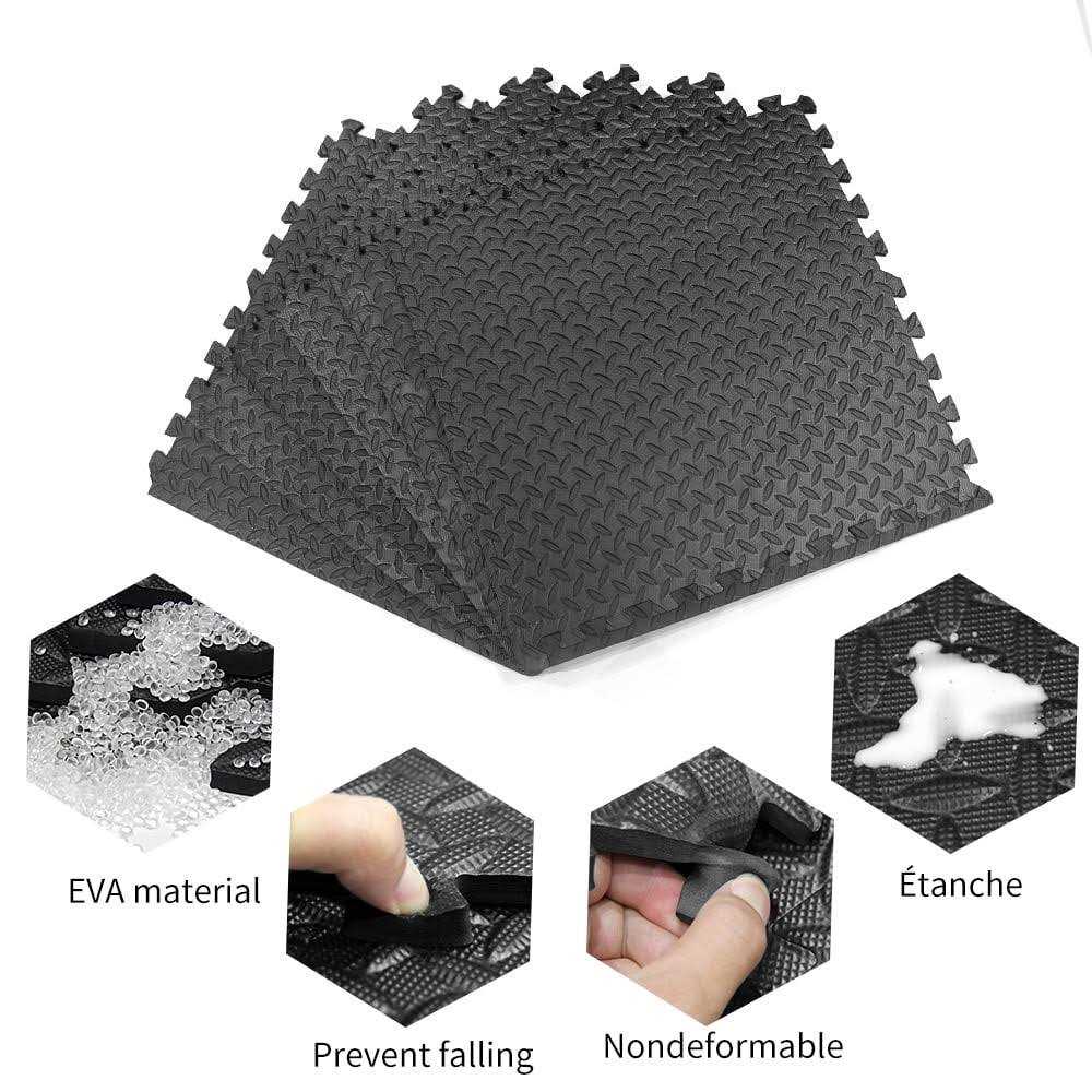 Alternative view of Interlocking Puzzle Mat 18 Pieces Fitness Gym Floor 12 inch x 12 inch x 3/8 inch Tiles Exercise Floor Mat for Yoga