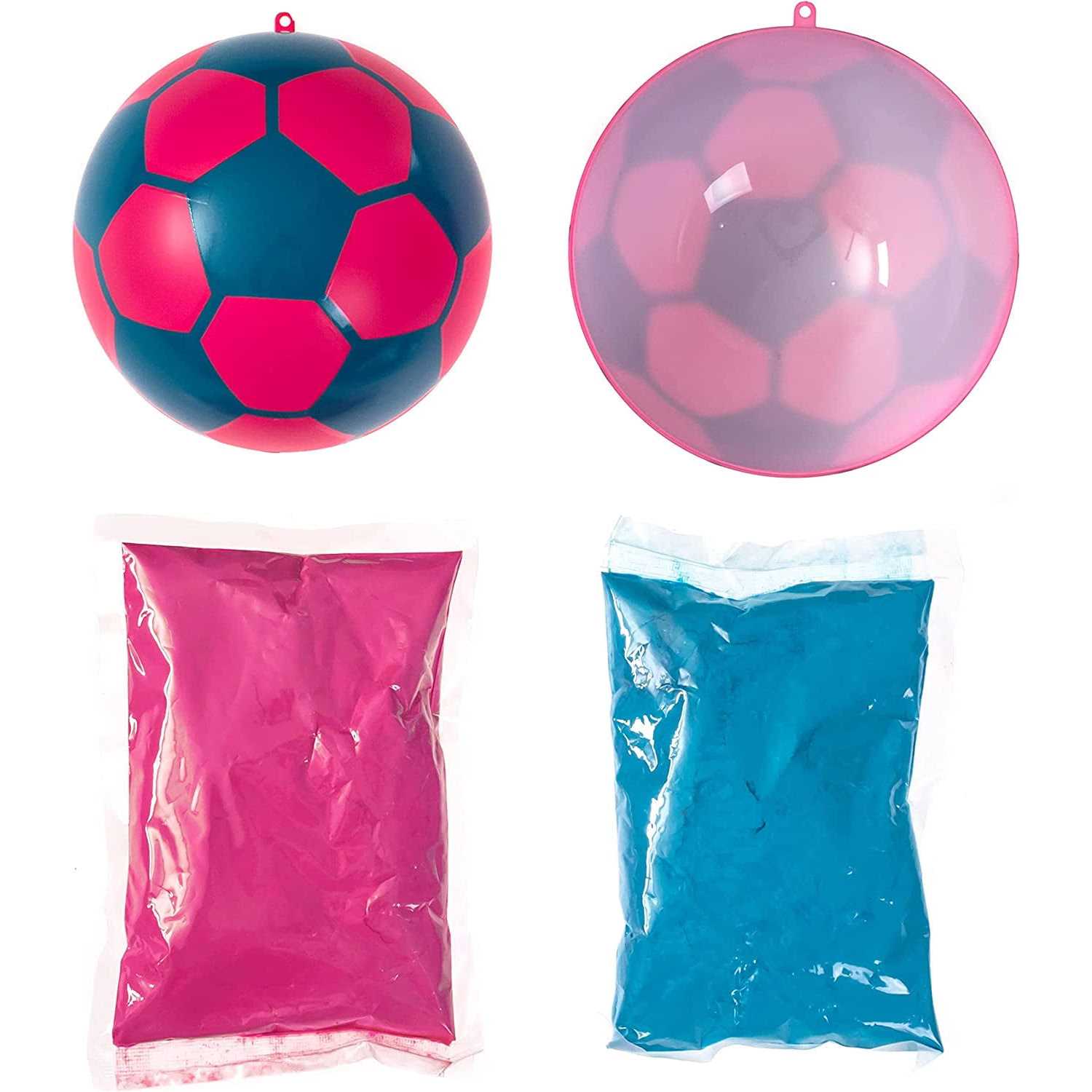 Ultimate Party Gender Reveal Soccer Ball Blue and Pink Powder Kit - Image 4