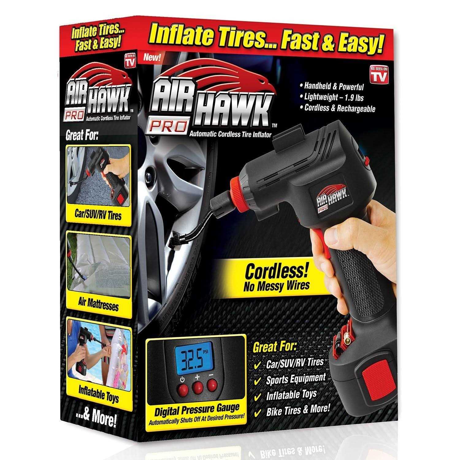 Ontel Air Hawk Pro Cordless Portable Air Compressor