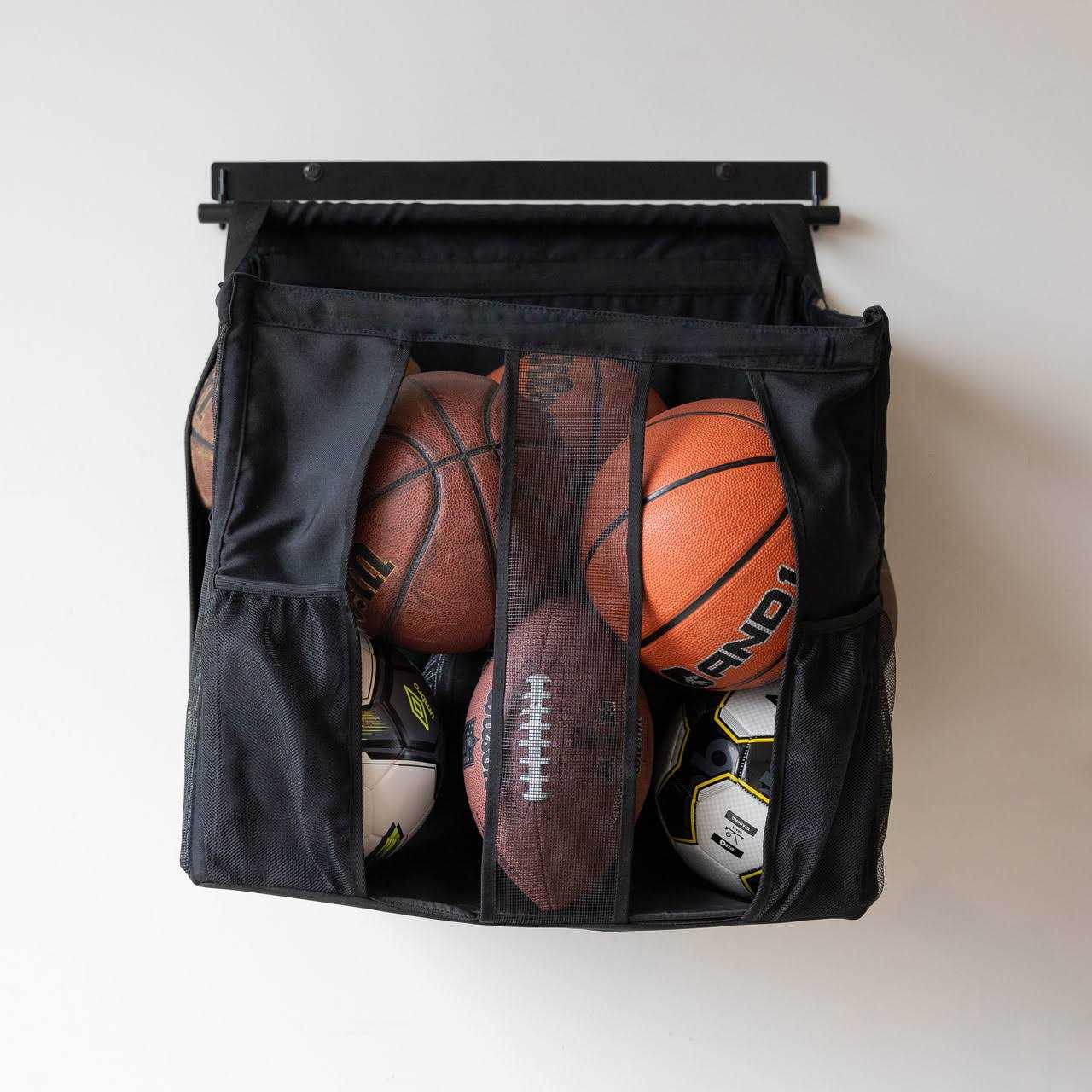 StoreYourBoard Basketball Wall Mount Sports Ball Rack 20x18x22 Ball Storage for 50 lbs of Basketballs - Image 3