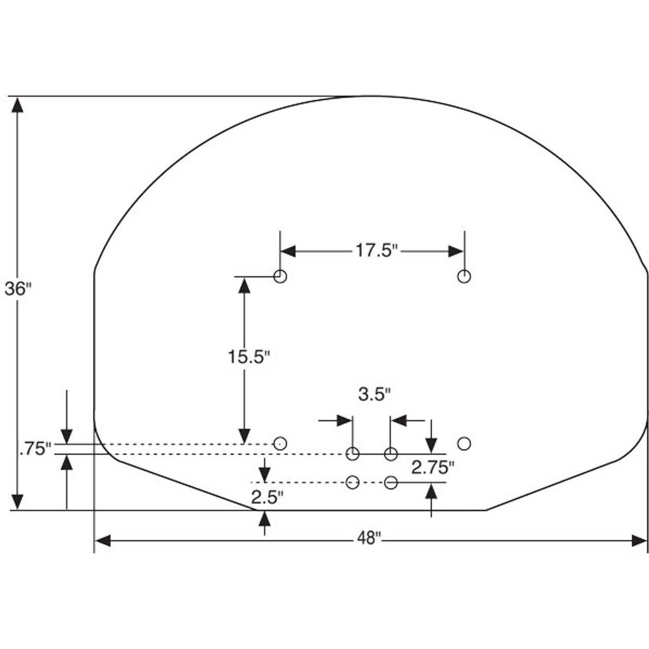 Bison 36 x 48 Fan Shaped Molded Graphite Basketball Backboard Ba600 - Image 3