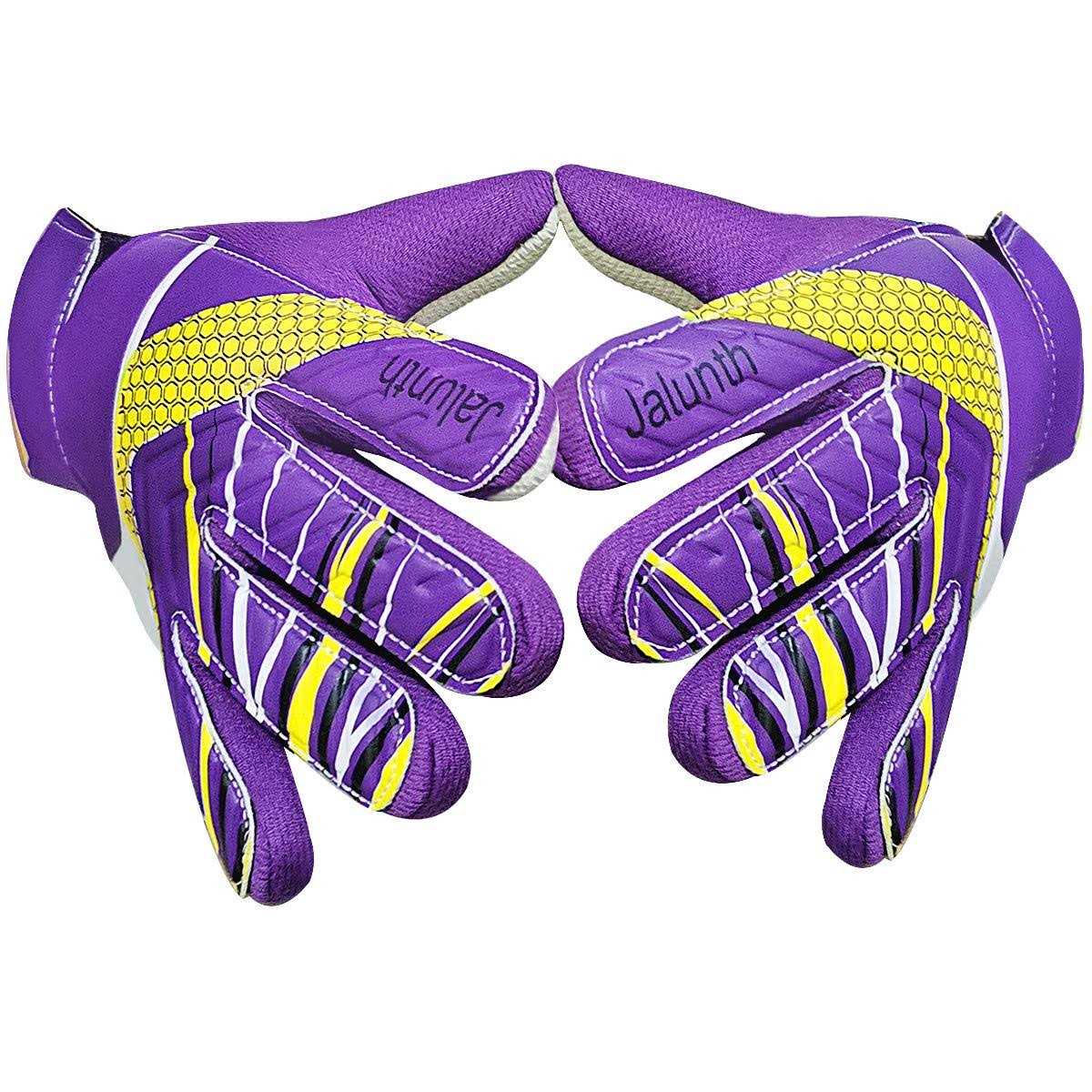 Jalunth Goalkeeper Goalie Soccer Gloves Kids Youth Goal Keeper Field Player Glove Boys Girls Ages 4-6 Years Old Anti-Slip Latex Palm Soft Pu Hand Back