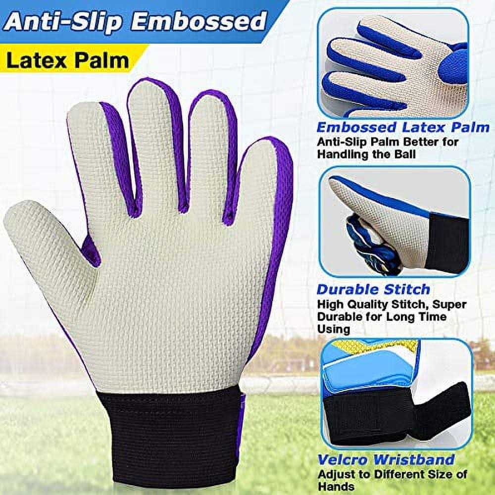 Alternative view of Jalunth Goalkeeper Goalie Soccer Gloves Kids Youth Goal Keeper Field Player Glove Boys Girls Ages 4-6 Years Old Anti-Slip Latex Palm Soft Pu Hand Back