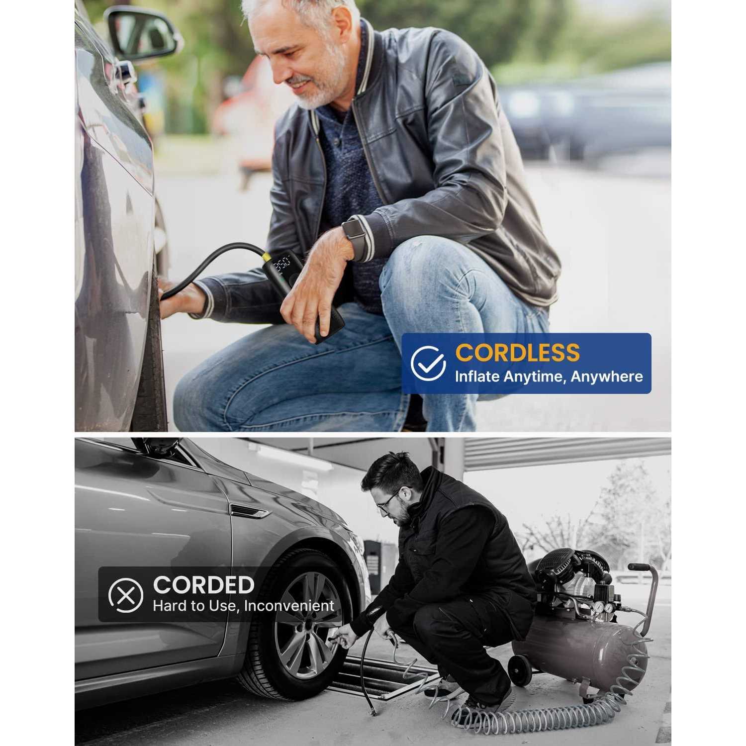 Alternative view of Idoo 150psi Cordless Tire Inflator 4000mAh Portable Air Compressor Fits Car/Bicycle/Motorcycle Tires Balls