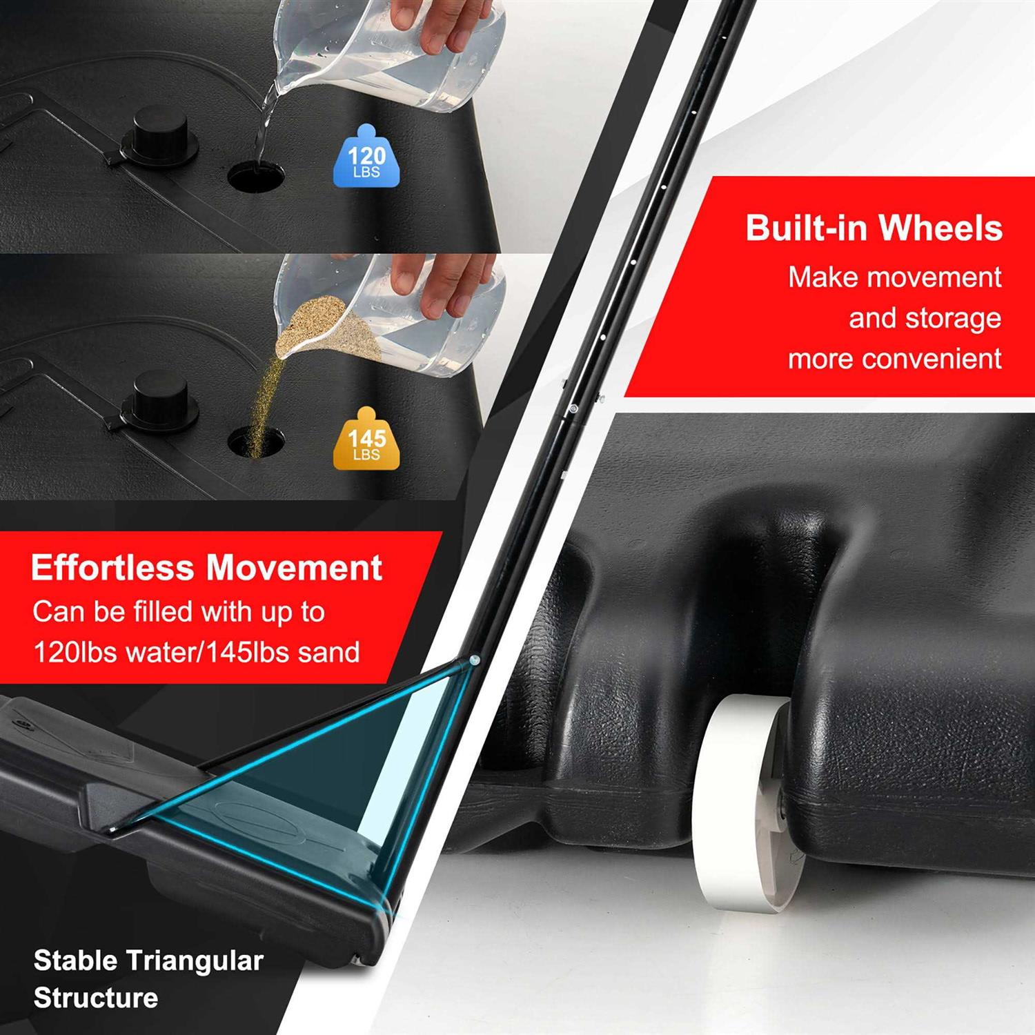 Costway Portable Basketball Hoop Stand Adjustable Height W/Shatterproof Backboard Wheels - Image 5