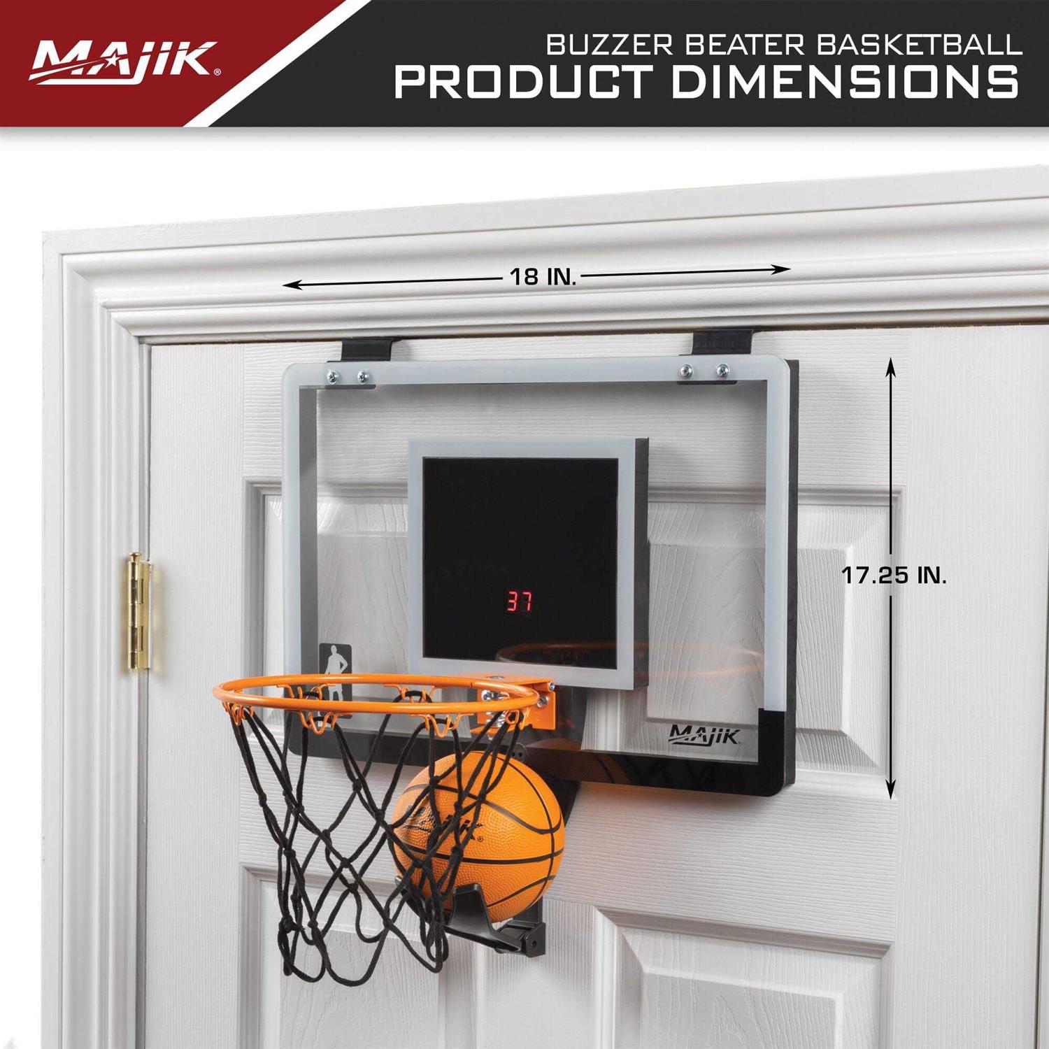Majik Buzzer Beater Over the Door Hanging Mini Basketball Hoop for Indoor Play - Image 4