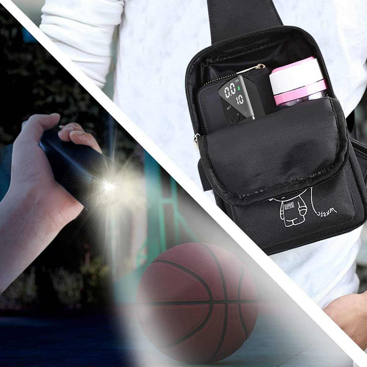 WEEFEESTAR Electric Ball Pump with Light Rechargeable Air Pump for Balls with 2 Needles & 1 Nozzle Fast Ball Inflator for Baske - Image 3