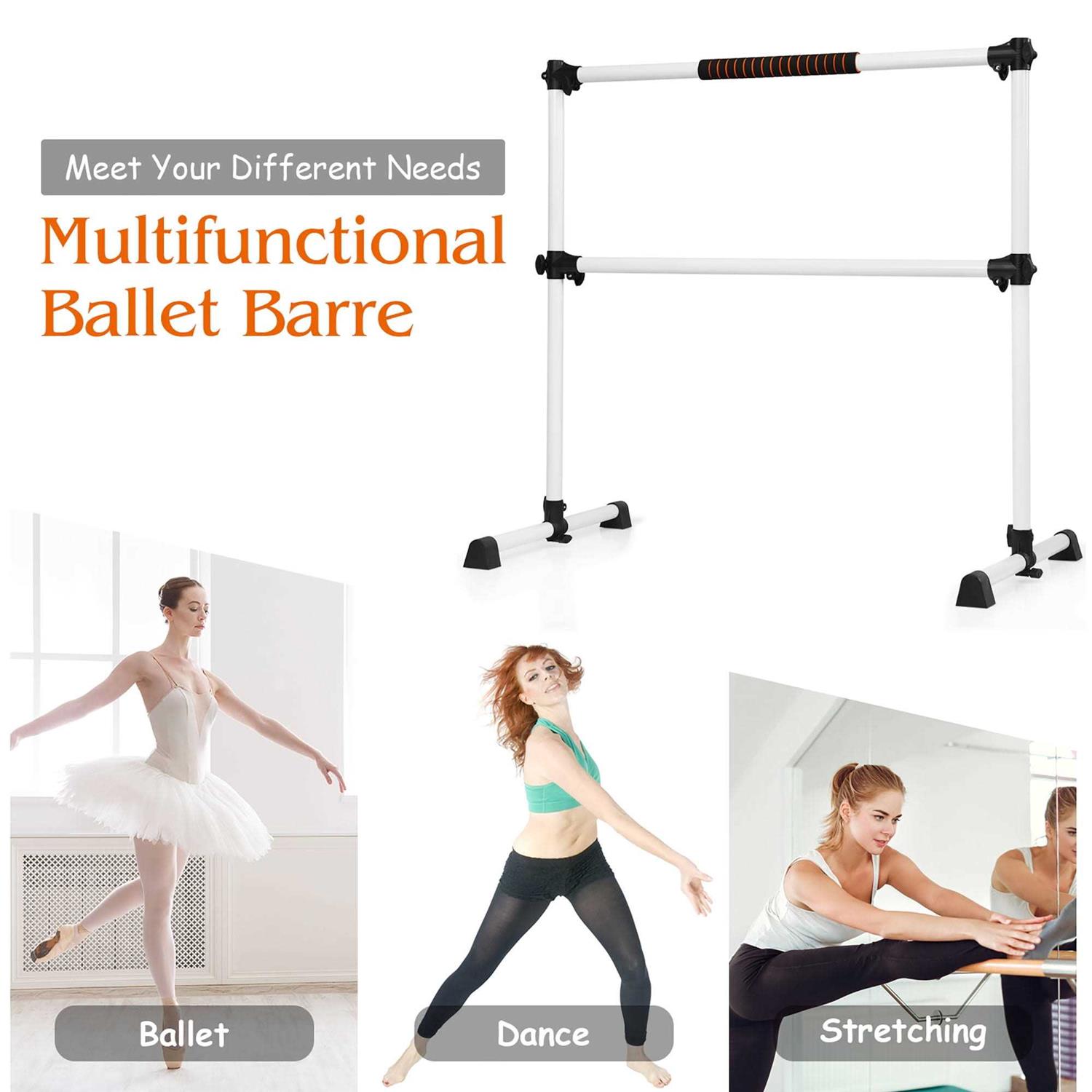 Costway Portable Ballet Barre 4ft Freestanding Adjustable Double Dance Bar - Image 5