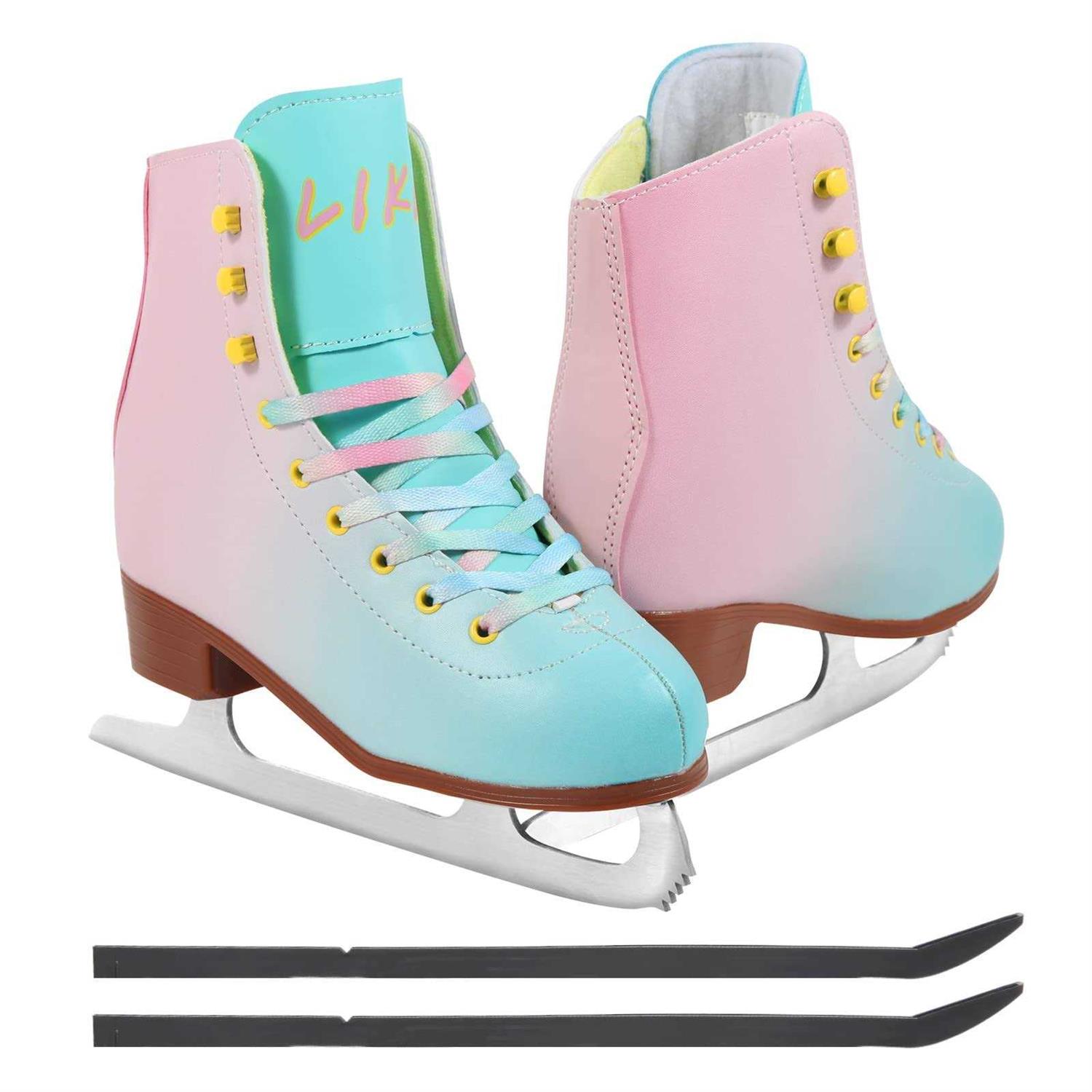 LIKU Ice Skates for Girl and Women,Indoor/Outdoor Lace-Up Fun Figure Skate for Kid Adult