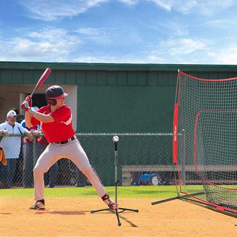 McHom 7' x 7' Baseball & Softball Practice Net Set with Travel Tee - Image 4