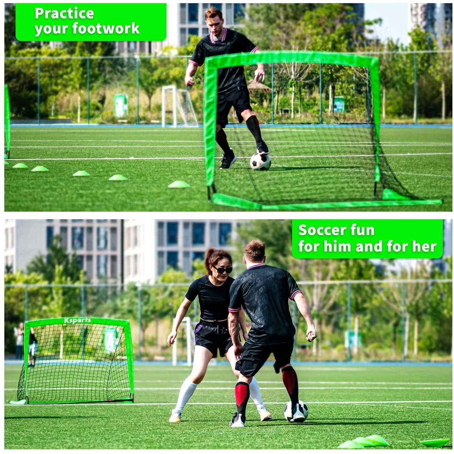 Ksports Portable Soccer Goals Soccer Net For Backyard Training Includes Nylon Wound Soccer Ball with Pump - Image 2