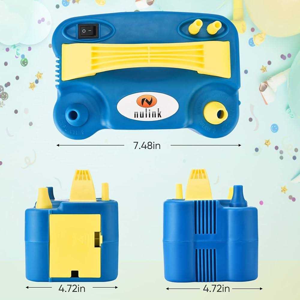 Alternative view of NuLink Electric Portable Dual Nozzle Balloon Blower Pump Inflation for Decoration