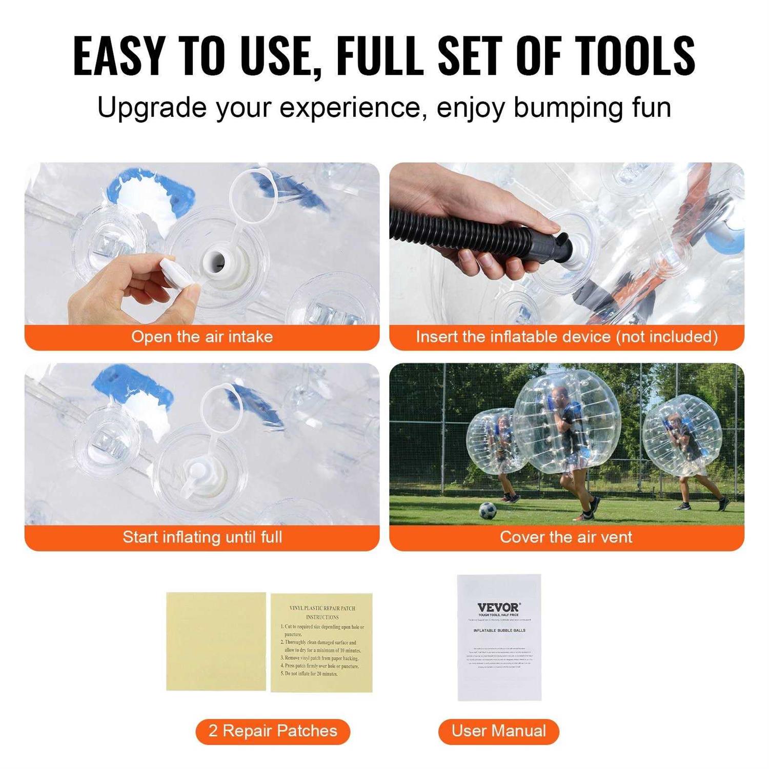 VEVOR 5 ft Inflatable Bumper Ball Sumo Zorb Balls - Image 4