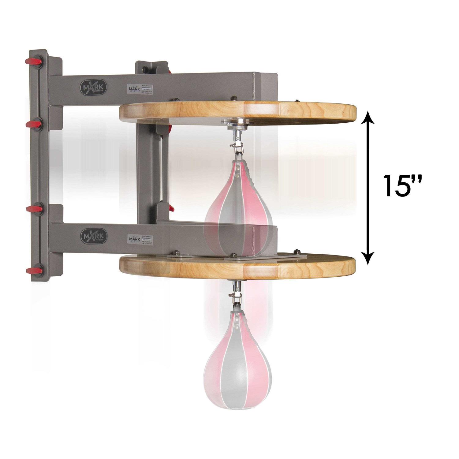 XMark Adjustable Speed Bag Platform With 15 Height Adjustment and Constructed of Heavy Gauge Steel To Minimize Vibration and Optimize Rebound - Image 4