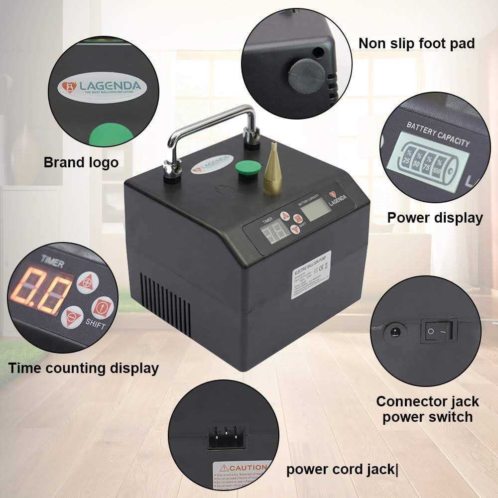 Alternative view of Lagenda Electric Air Balloon Pump B231 Portable Professional Automatic Modeling Balloon Inflator Electric Balloon Blower Pump Air Blower with Timer