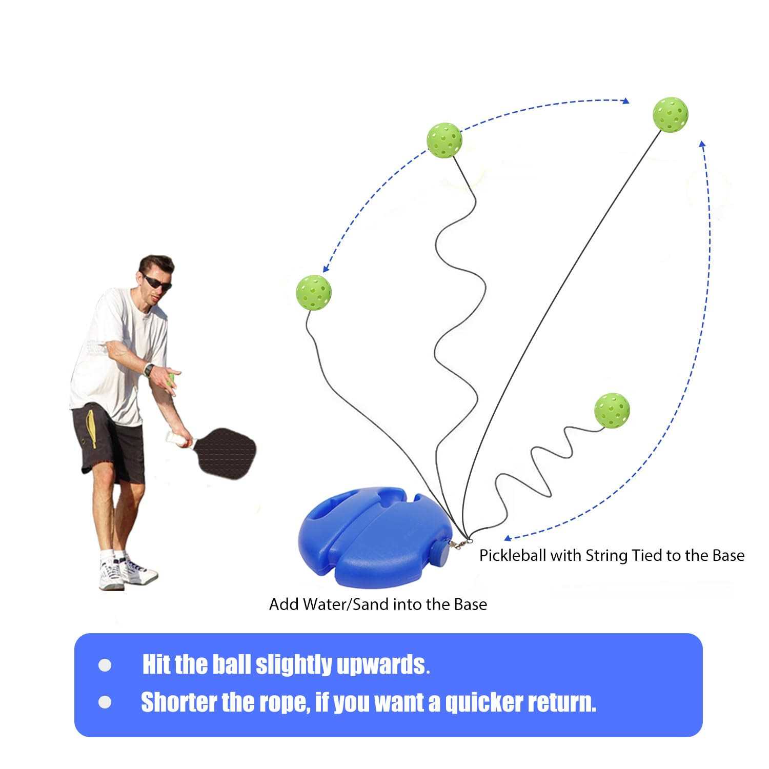 ORBEIN Match Buddy Pickleball Trainer Pickleball Trainer Ball with String - Image 3