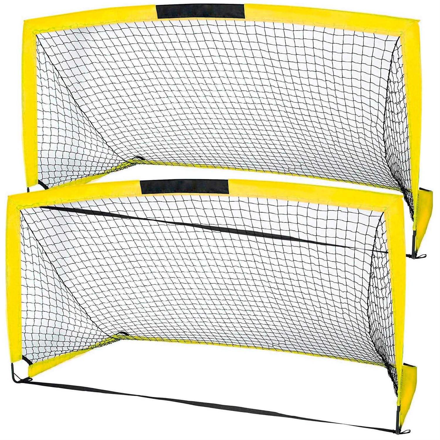 Intey 6'x4' Soccer Goals, Set of 2 Foldable Soccer Nets for Backyard for Kids and Teens