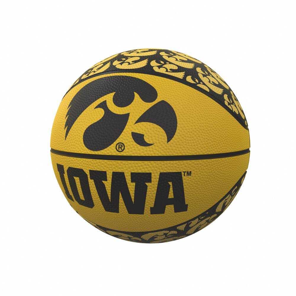 Iowa Hawkeyes Repeating Logo Mini-Size Rubber Basketball