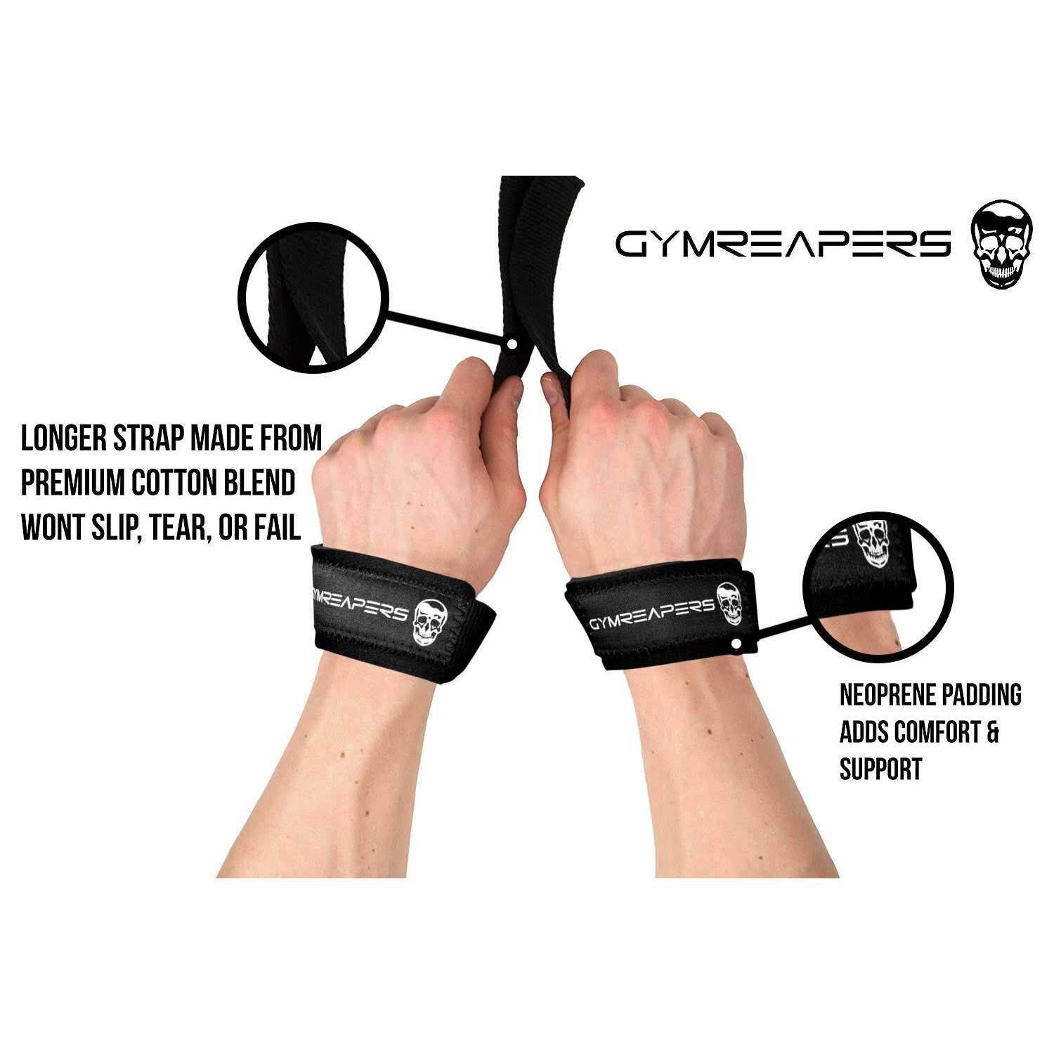 Gymreapers Lifting Wrist Straps for Weightlifting Bodybuilding Powerlifting - Image 3