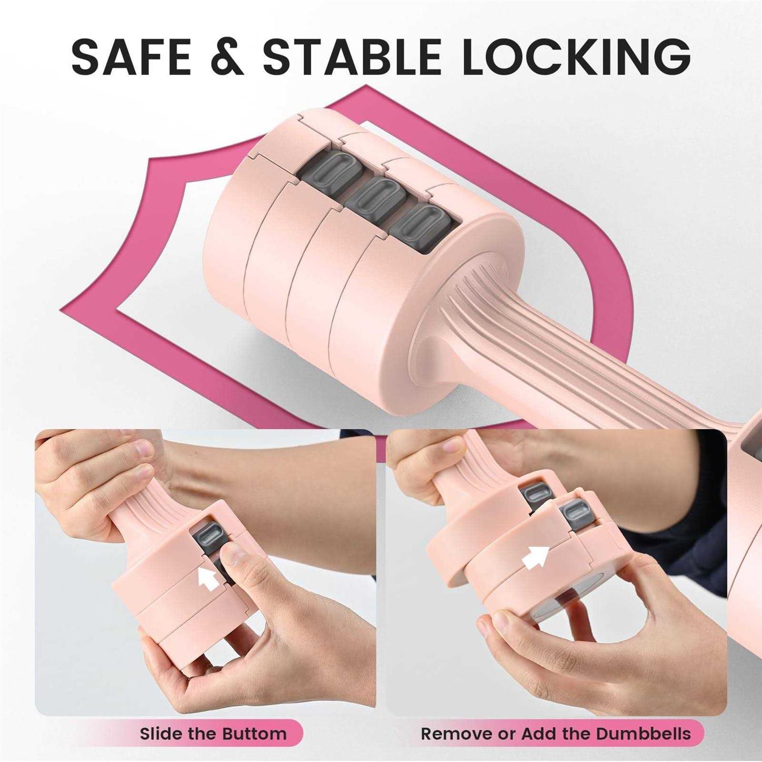 EAST MOUNT Adjustable Dumbbell Set of 2,Hand Weights Sets for Women 4 Kinds of Weight Adjustment 2lb 3lb 4lb 5lb,Suitable for Women to Fitness at Ho - Image 3