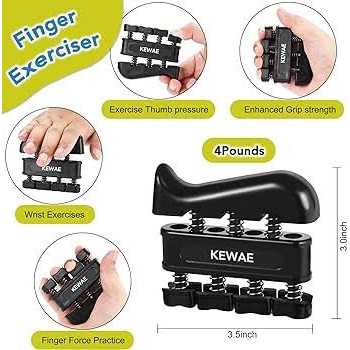 Grip Strength Trainer Kit 6 Pack with Finger Exerciser, Hand Grip Strengthener, Hand Extension Exerciser and Forearm Workout Ring for Muscle - Image 4