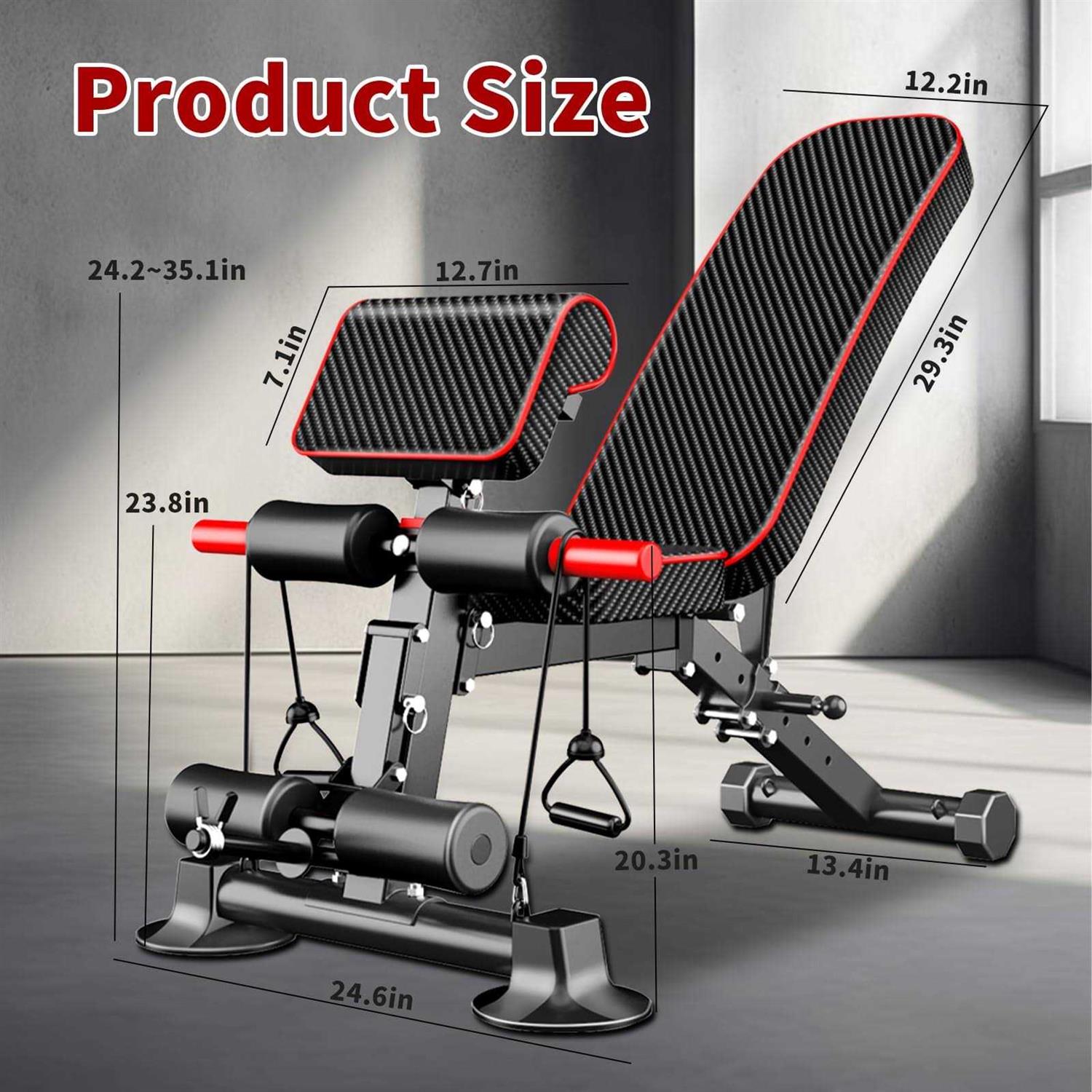 K KiNGKANG Adjustable Weight Bench,Utility Workout Bench Foldable Incline Decline Benches for Home Gym Full Body Workout,Load 600LBS - Image 5