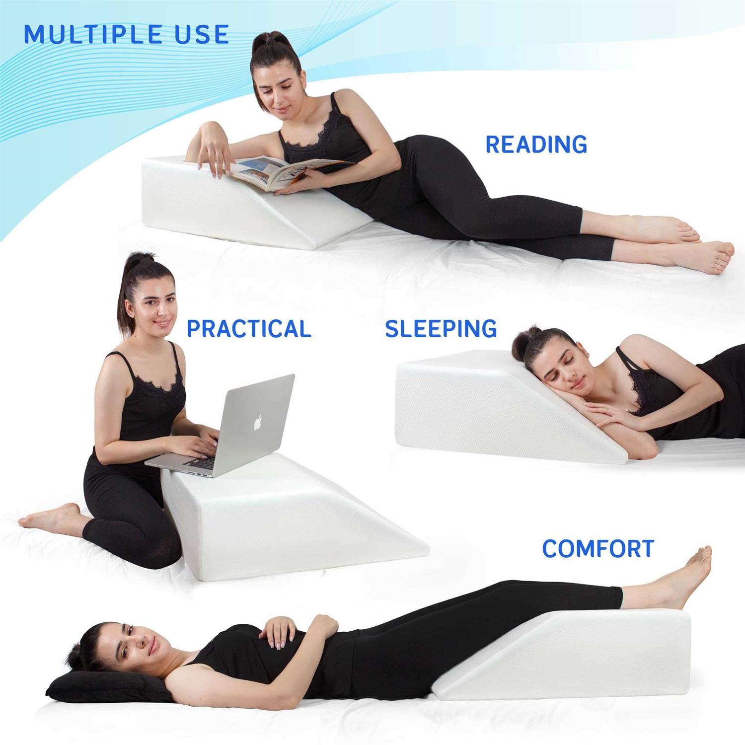 Healthex Leg Elevation Pillow with Memory Foam Top Elevated Leg Rest Pillow for Circulation - Image 3