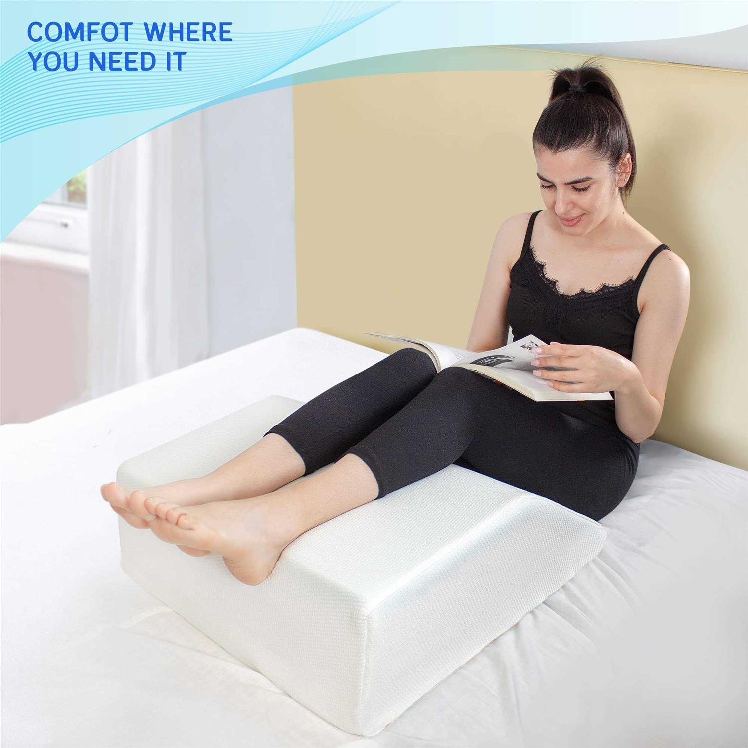 Healthex Leg Elevation Pillow with Memory Foam Top Elevated Leg Rest Pillow for Circulation - Image 4