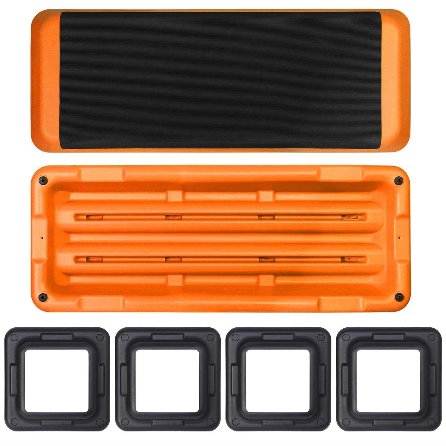 JupiterForce 43 Workout Aerobic Exercise Step Platform Adjustable Aerobic Steppers for Exercise with 4 Removable Risers for Home Gym Strength - Image 3