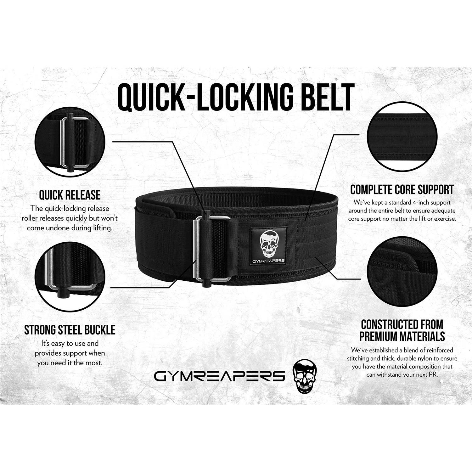 Gymreapers Quick Locking Weightlifting Belt for Bodybuilding Powerlifting Cross Training - Image 3