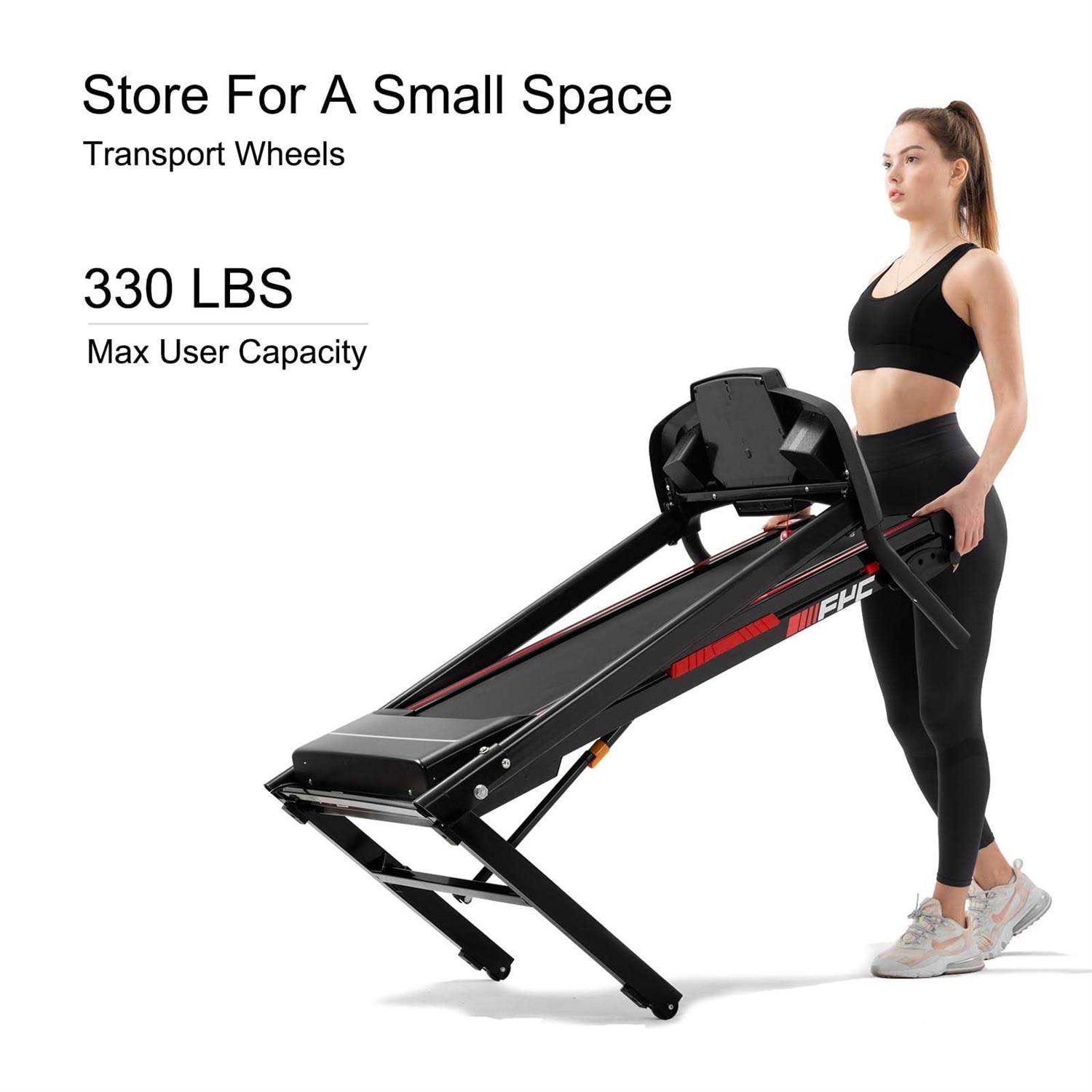 Fyc 3.5hp 330 LBS Weight Capacity Folding Treadmill with Incline Portable Electric Treadmill for Home Running Walking Jogging Exercise w/ 12 Preset - Image 5