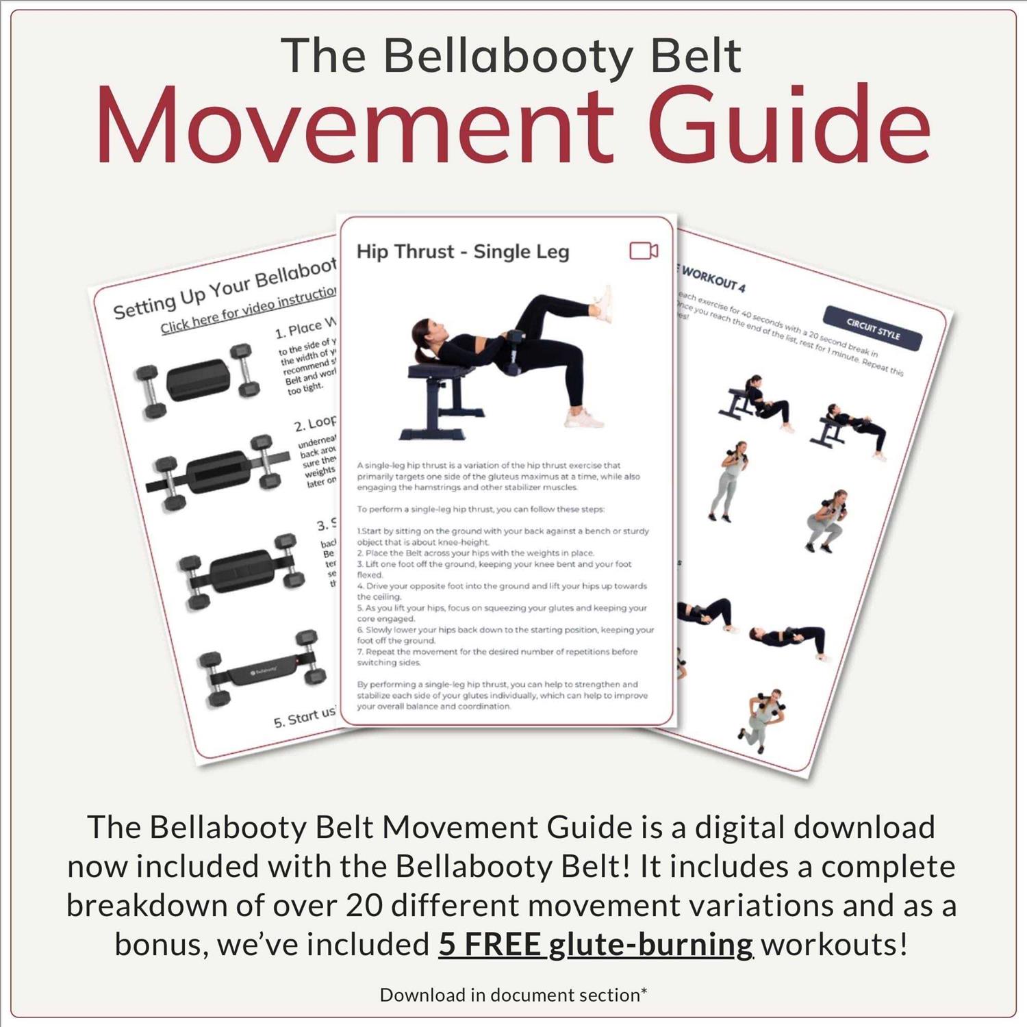 Bellabooty Exercise Hip Thrust Belt, Easy to Use with Dumbbells, Kettlebells, or Plates - Image 5