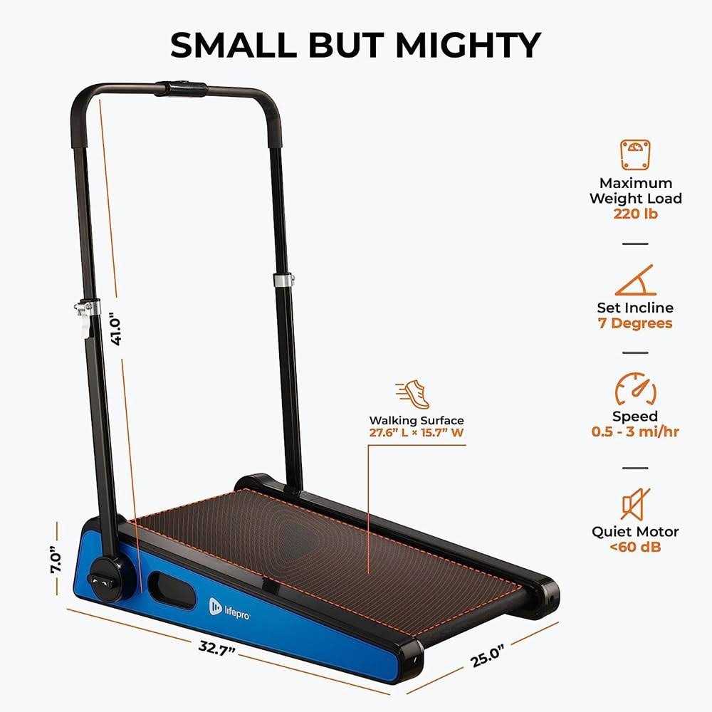 Lifepro Smallest Portable 30in Small Mini Walking Pad Treadmill with Incline Under Desk Work - Image 3