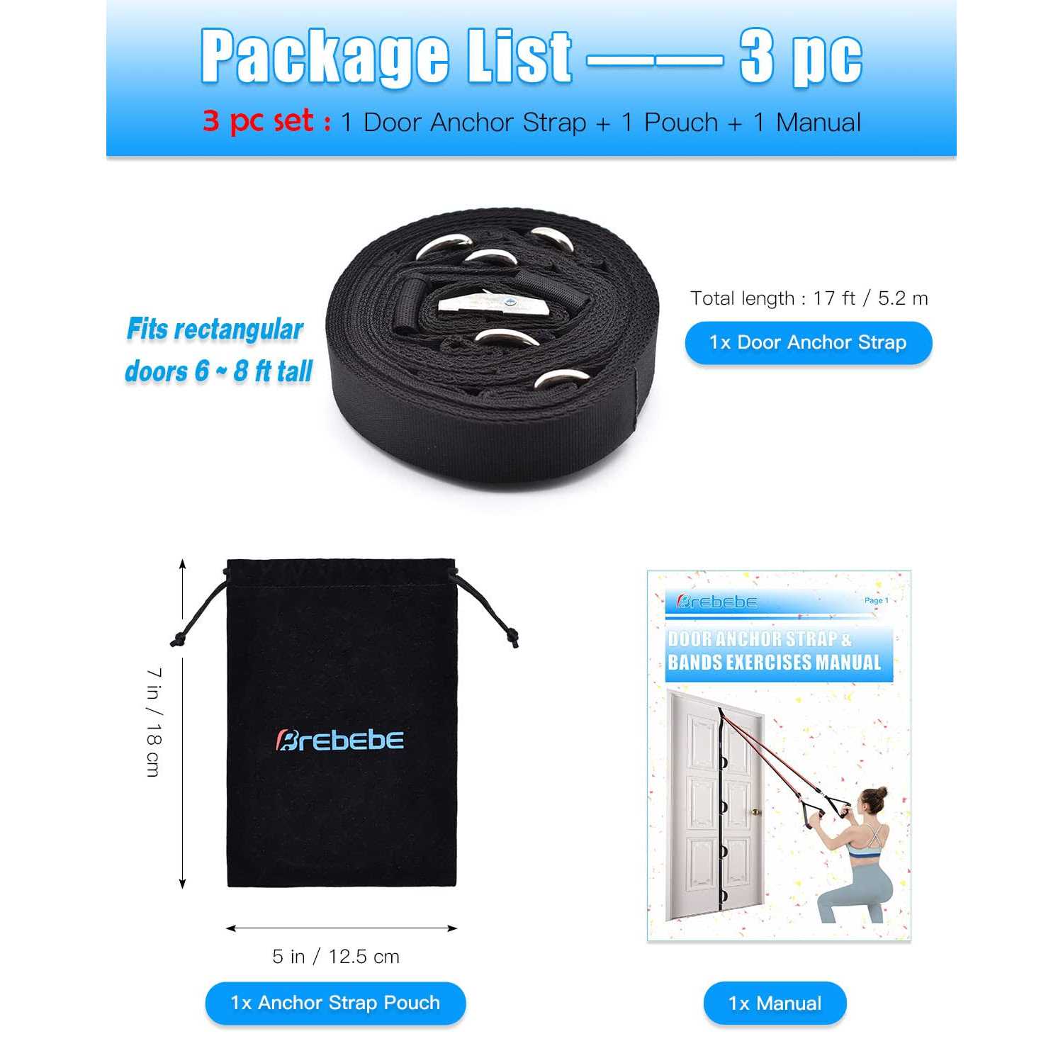 Brebebe Door Anchor Strap for Resistance Bands Exercises Multi Point Anchor Gym Attachment for Home Fitness - Image 5