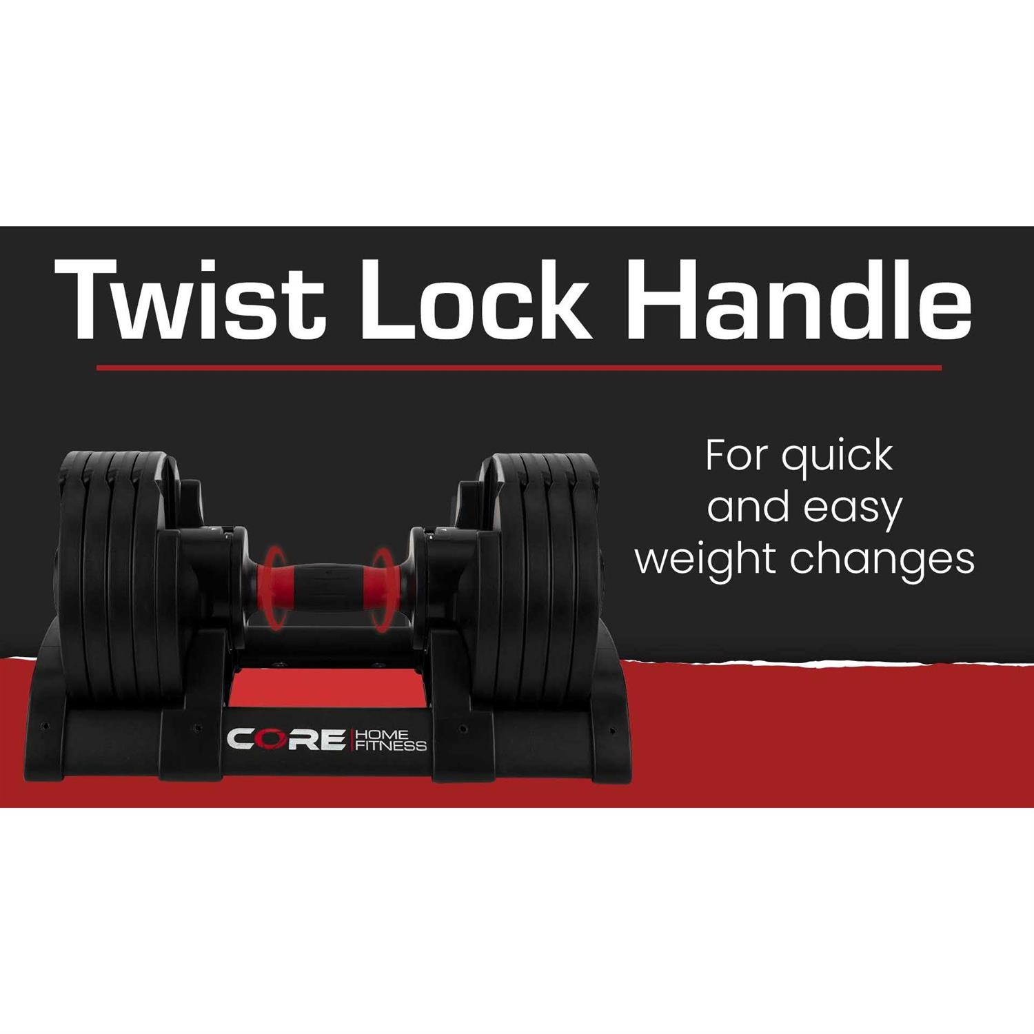 Core Fitness Adjustable Dumbbell Weight Set - Image 3