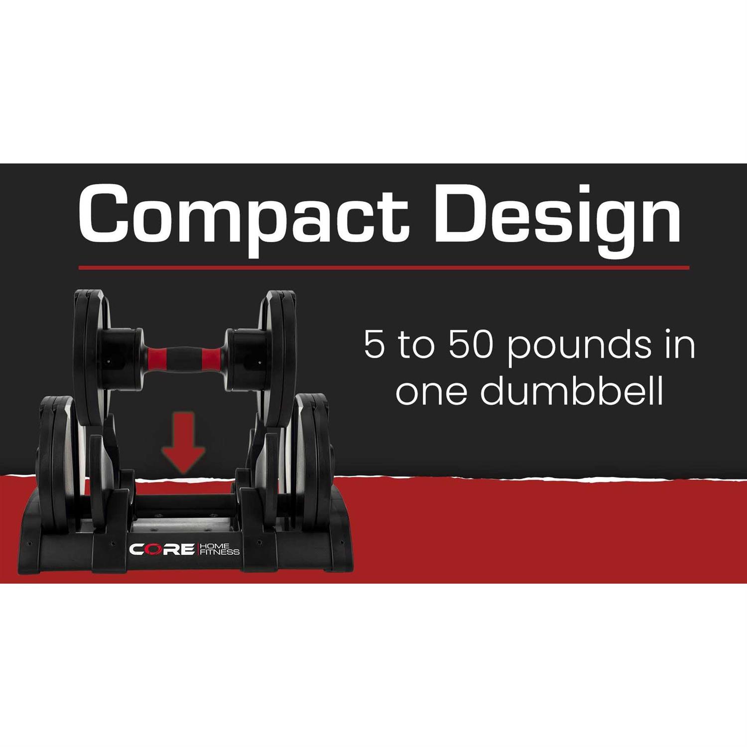 Core Fitness Adjustable Dumbbell Weight Set - Image 4