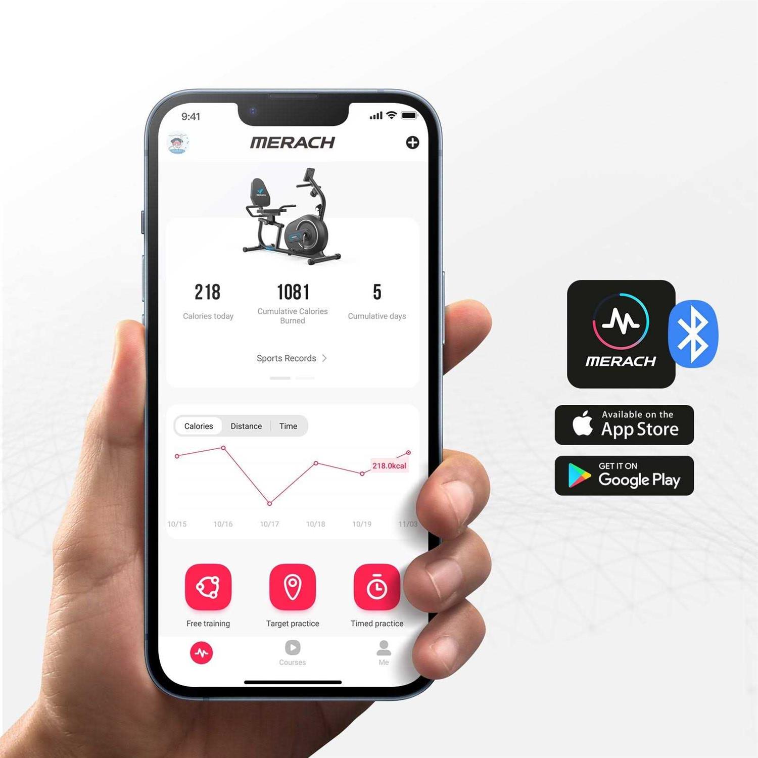 MERACH S08 Recumbent Exercise Bike Smart Bluetooth Low Impact Bike For Home - Image 3