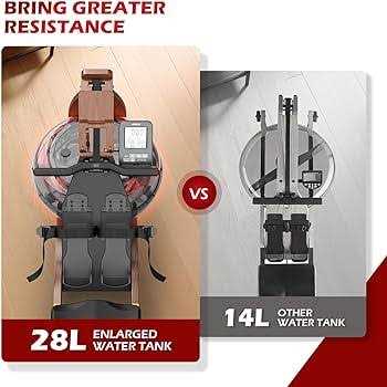 JOROTO Water Rowing Machine for Home Use Oak Wood Foldable Rower Machine 330lbs Weight Capacity with Bluetooth Monitor - Image 4