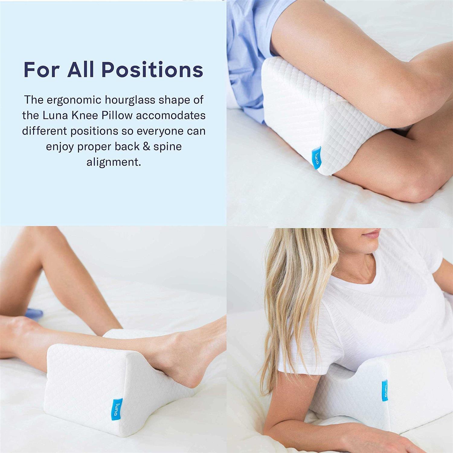 Luna Knee Pillow Orthopedic Pillow Memory Foam Pillows for Hip Pain & Lower Back Pain Relief - Image 3