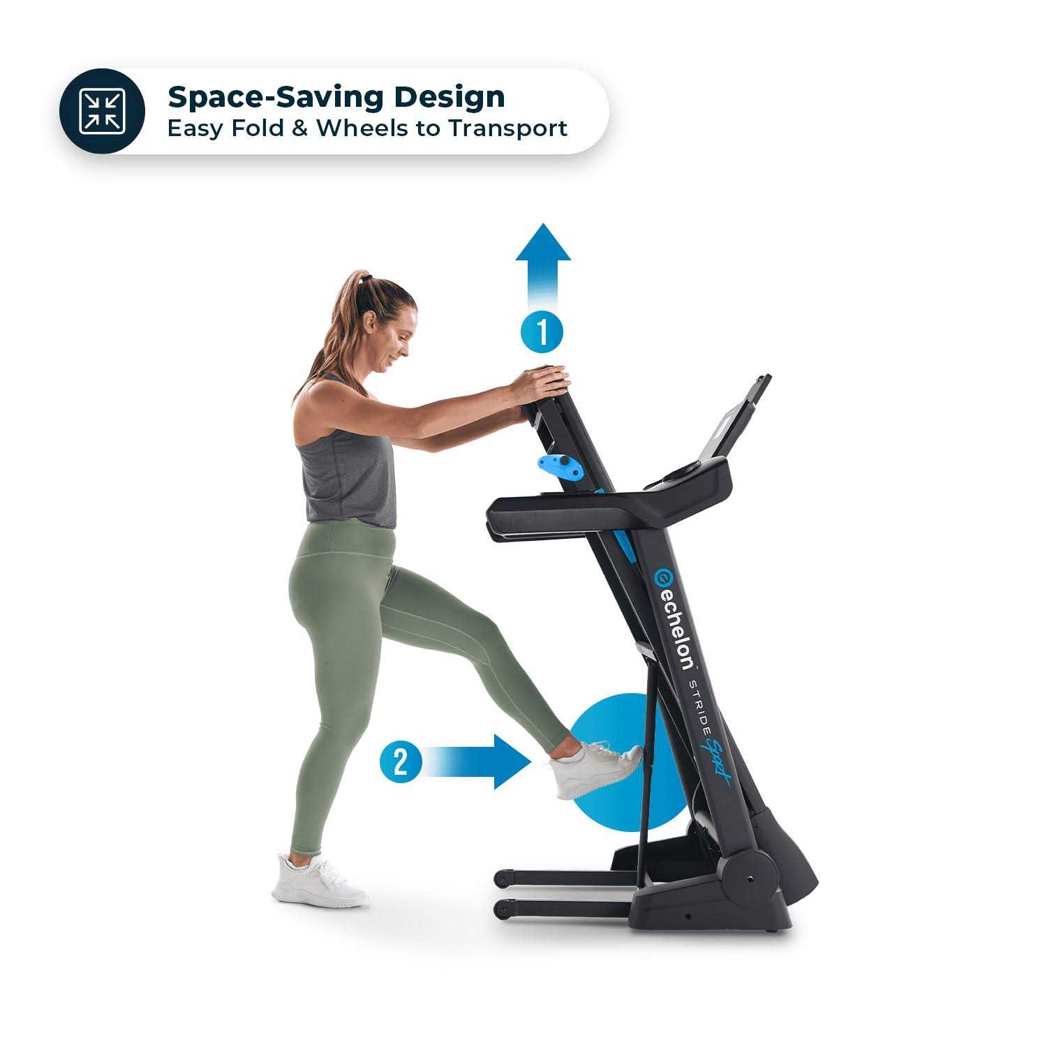 Echelon Stride 10 Sport Manual Incline Treadmill with Cushioned Deck - Image 3