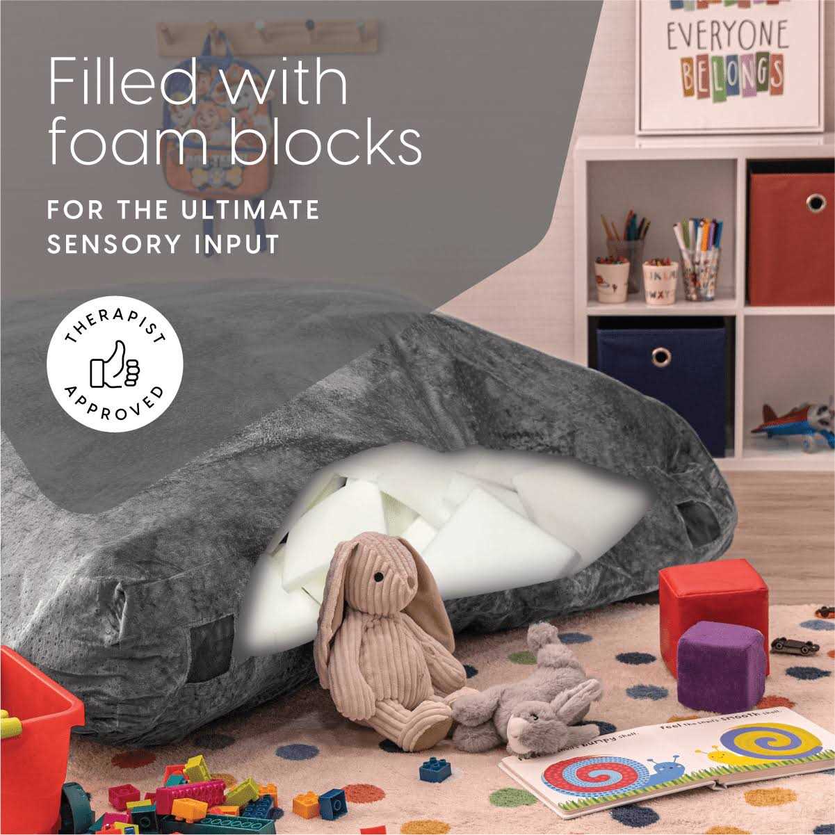 Milliard Crash Pad Sensory Pad with Foam Blocks for Kids and Adults with Washable Cover - Image 5