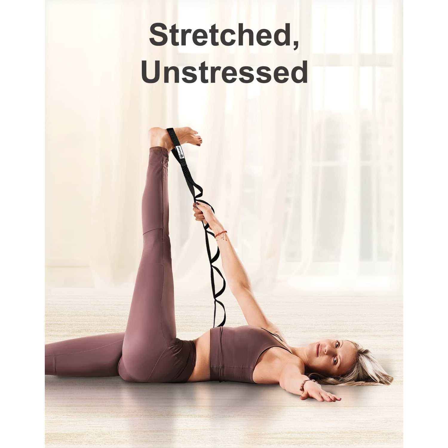 Tumaz Stretching Strap 10 Loops & Non-Elastic Yoga Strap The Perfect Home Workout Stretch Strap for Physical Therapy - Image 5
