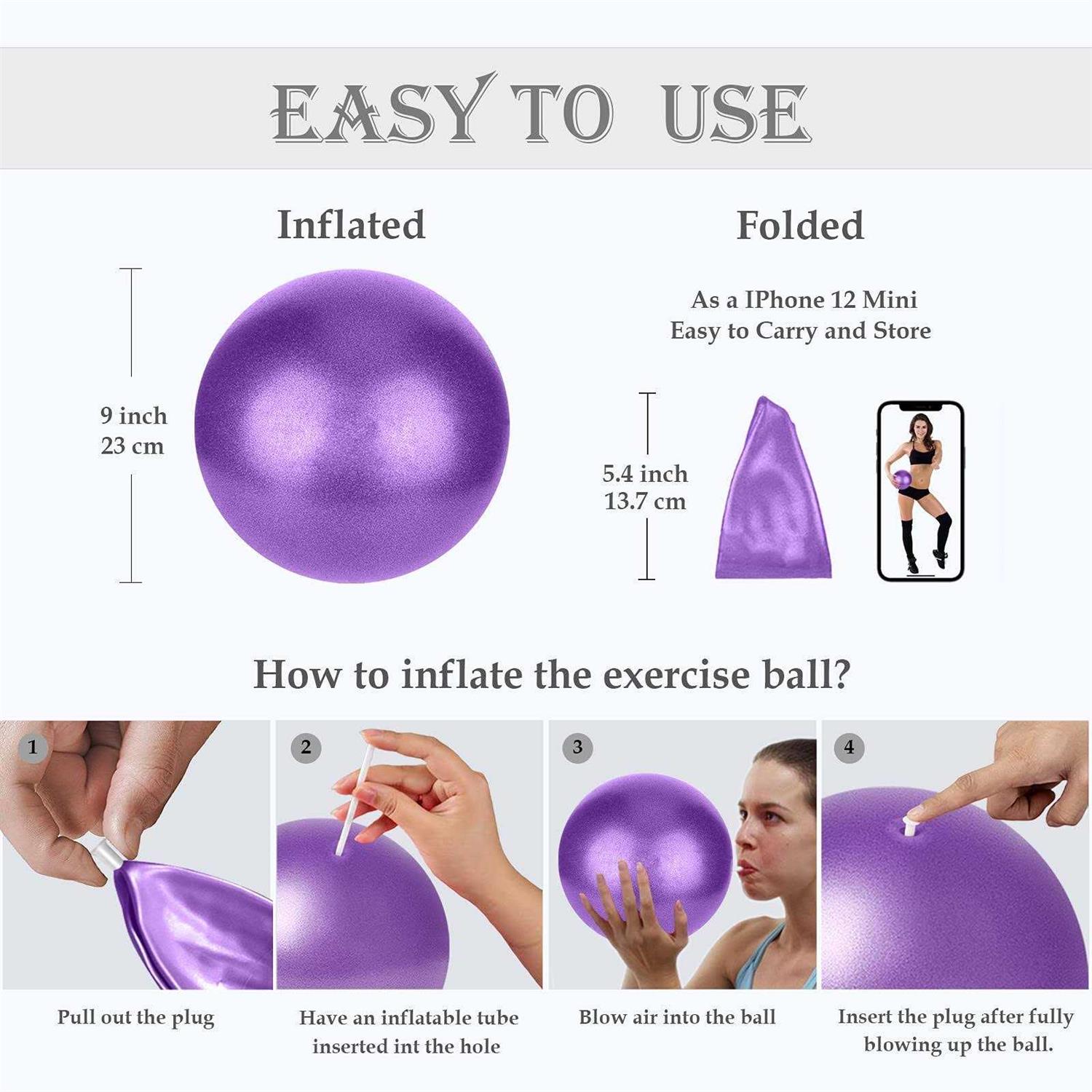 Goonidy Small Pilates Ball Therapy Ball Mini Workout Ball Core Ball 9 Inch Small Exercise Ball - Image 5