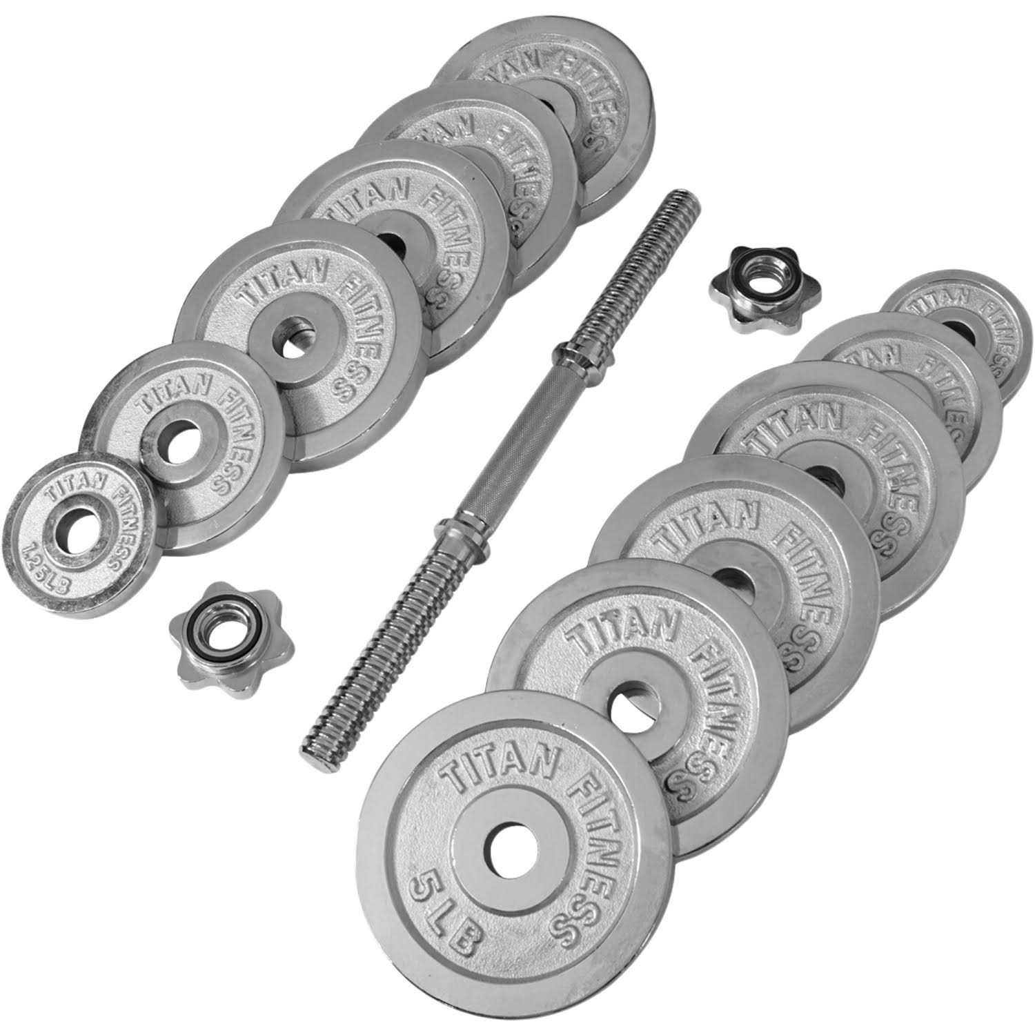 Titan Fitness Set Adjustable Chrome Dumbbells - Image 4