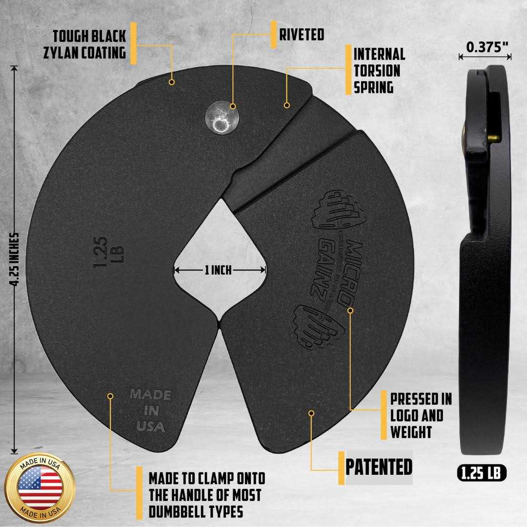 Micro Gainz NEW 125Lb Dumbbell Fractional Weight Plates 4 Piece - Image 3