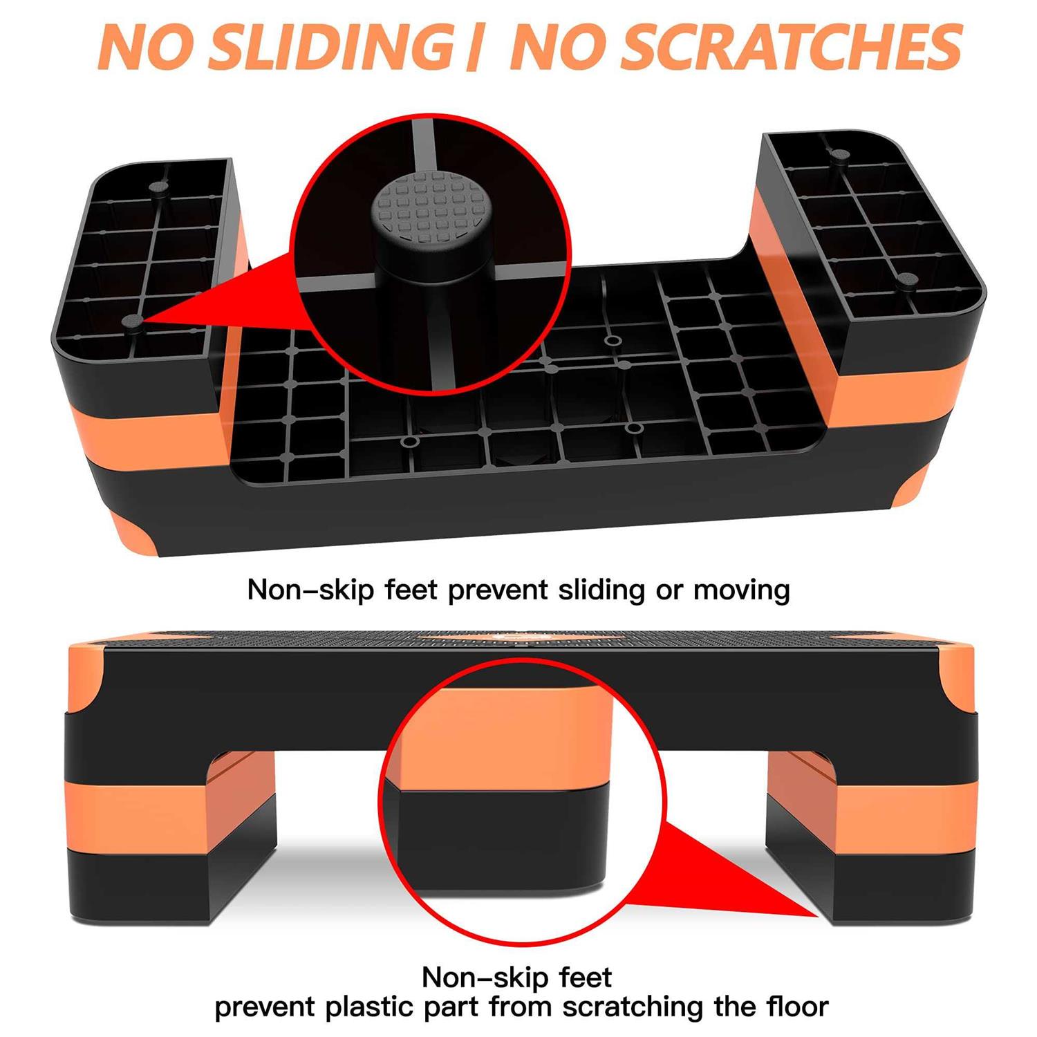 GYMMAGE Aerobic Exercise Step Adjustable Aerobic Stepper for Exercise Workout Step Platform for Step Up - Image 5