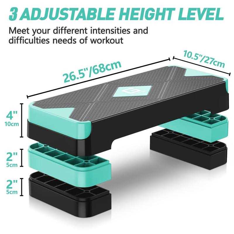 GYMMAGE Aerobic Exercise Step Adjustable Aerobic Stepper for Exercise Workout Step Platform for Step Up - Image 3