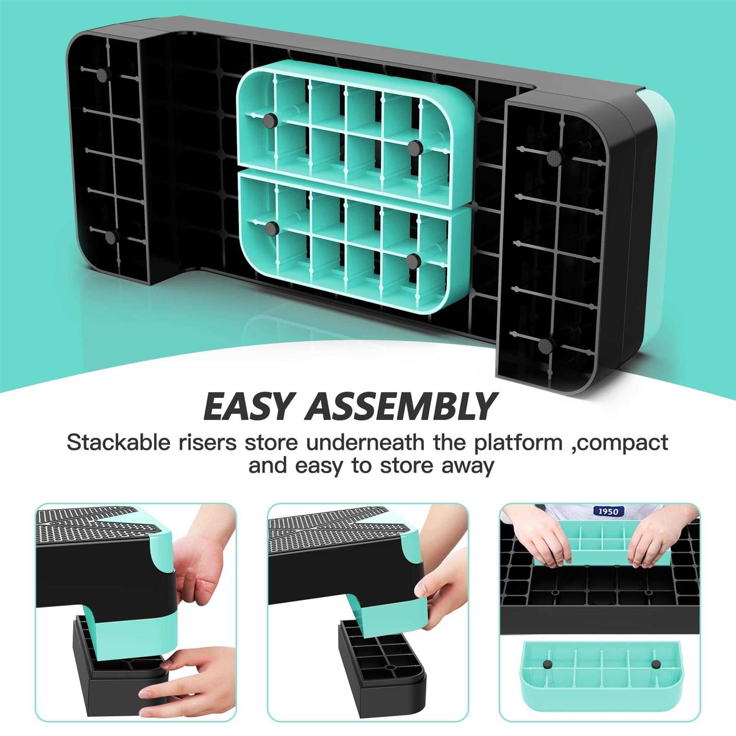 GYMMAGE Aerobic Exercise Step Adjustable Aerobic Stepper for Exercise Workout Step Platform for Step Up - Image 4